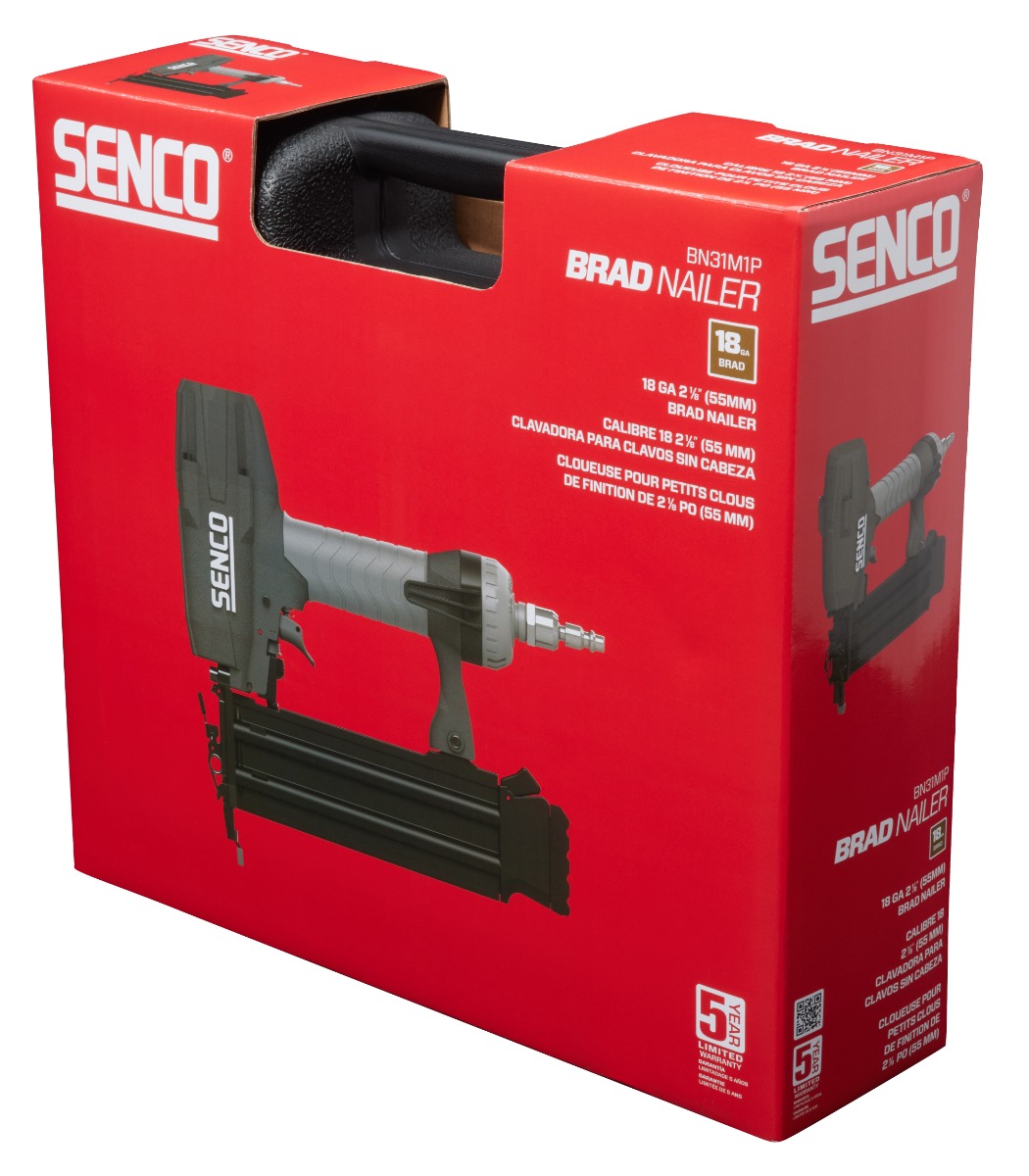 Senco BN31M1P 18-Gauge Brad Nailer, 5/8" - 2-1/8" package angle