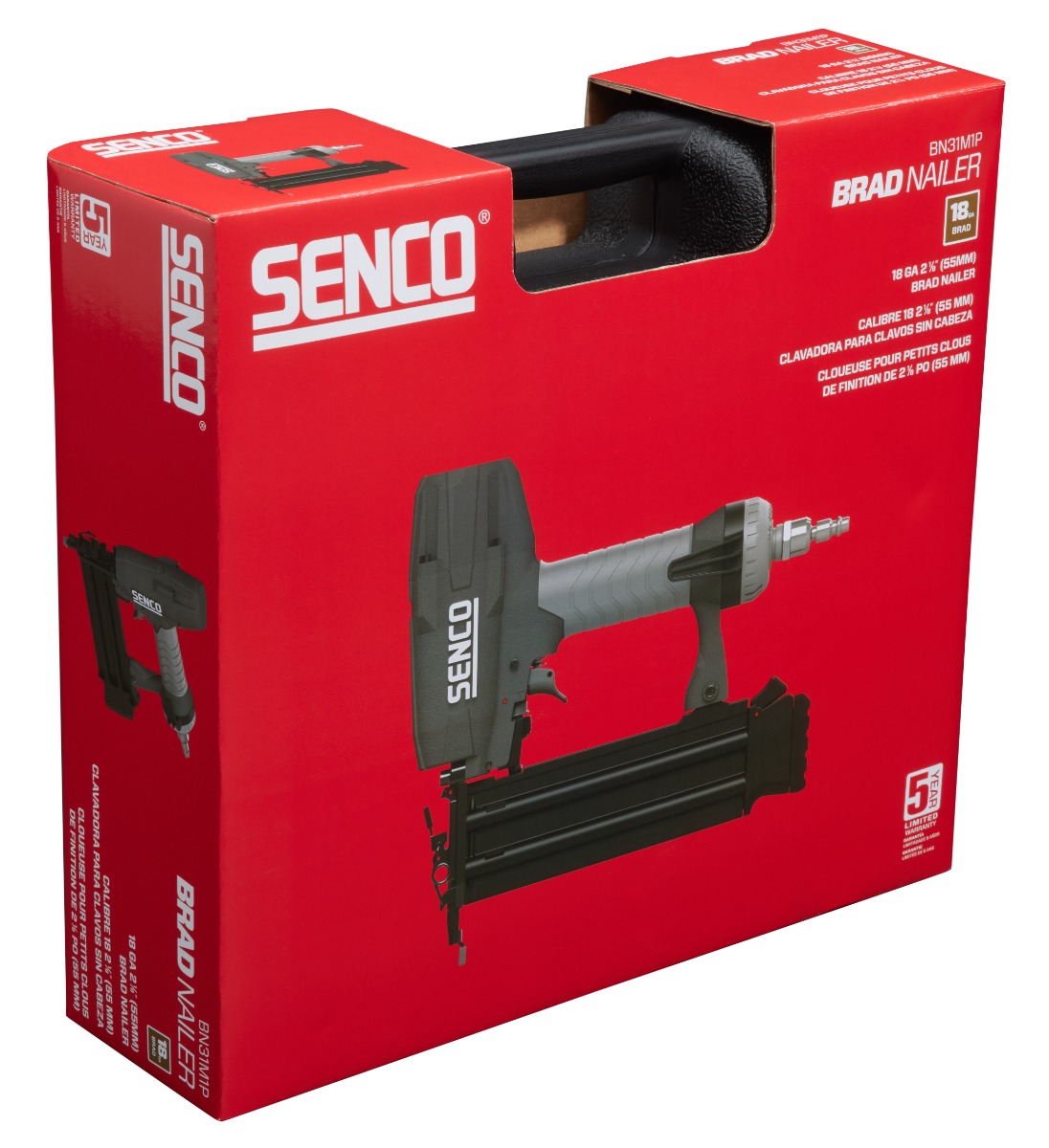 Senco BN31M1P 18-Gauge Brad Nailer carry case angle