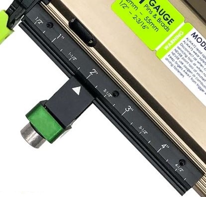 Cadex EG/01 Edge Guide Attached to Pin Nailer