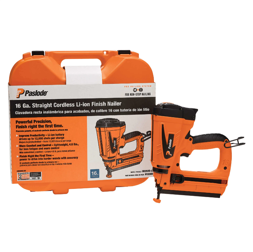 Paslode IM250S-Li Straight Li-Ion Cordless Finish Nailer case