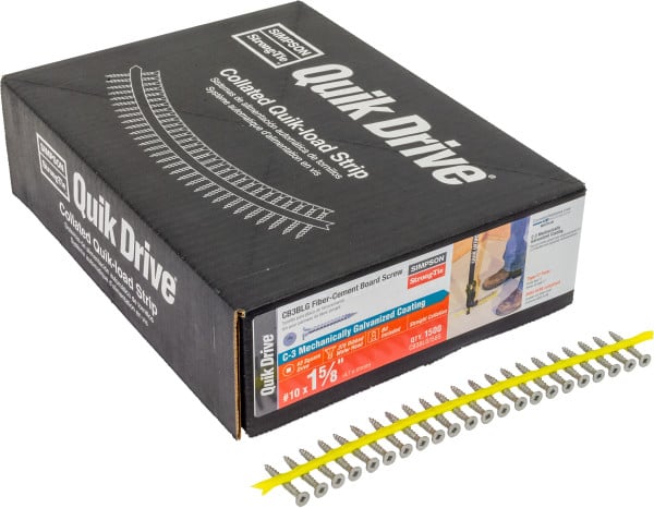 CB3BLG158S #10 x 1-5/8" Steel, #3 Square, Coarse Thread w/nibs, Galv box