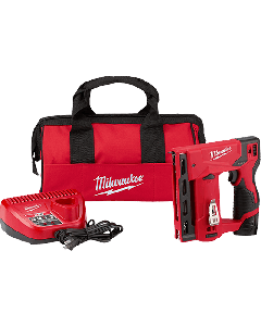 Milwaukee 2447-21 M12™ 3/8" Crown Stapler Kit, 1/4" to 9/16" full kit