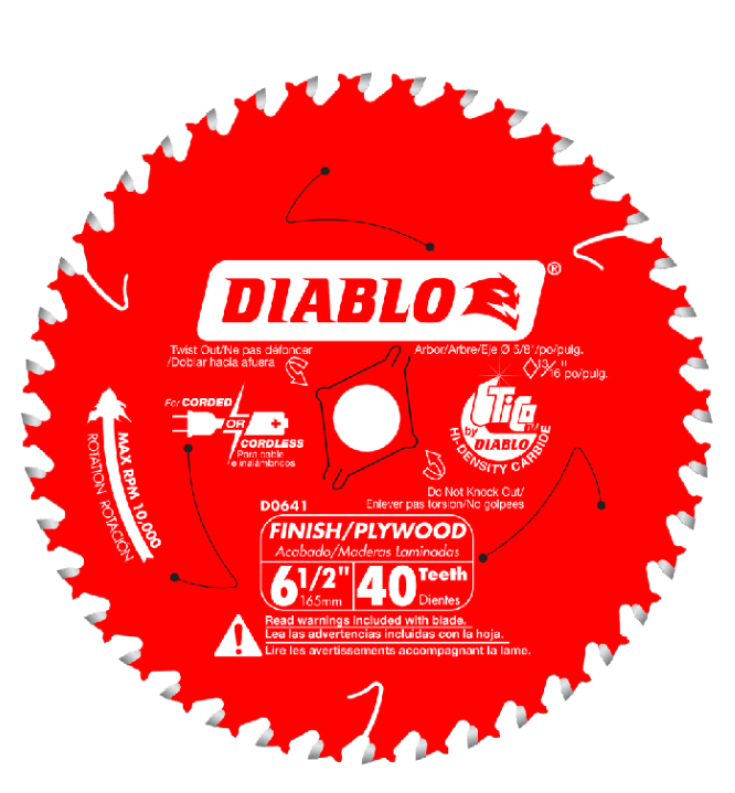 Diablo D0641A 6-1/2" 40-Tooth Finish Trim Saw Blade
