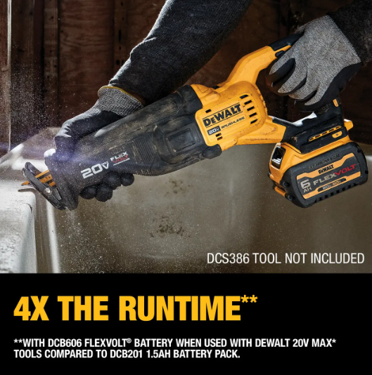 Dewalt DCB606-2 20V/60V MAX FLEXVOLT Battery Pack 4x the runtime
