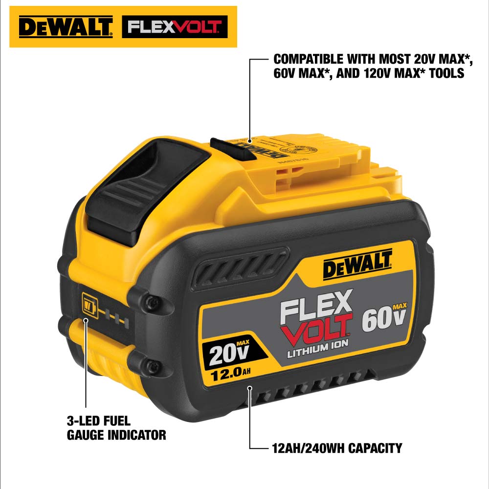 DeWalt DCB609-2 FLEXVOLT 20V/60V MAX* 9.0 Ah Battery 2-Pack features