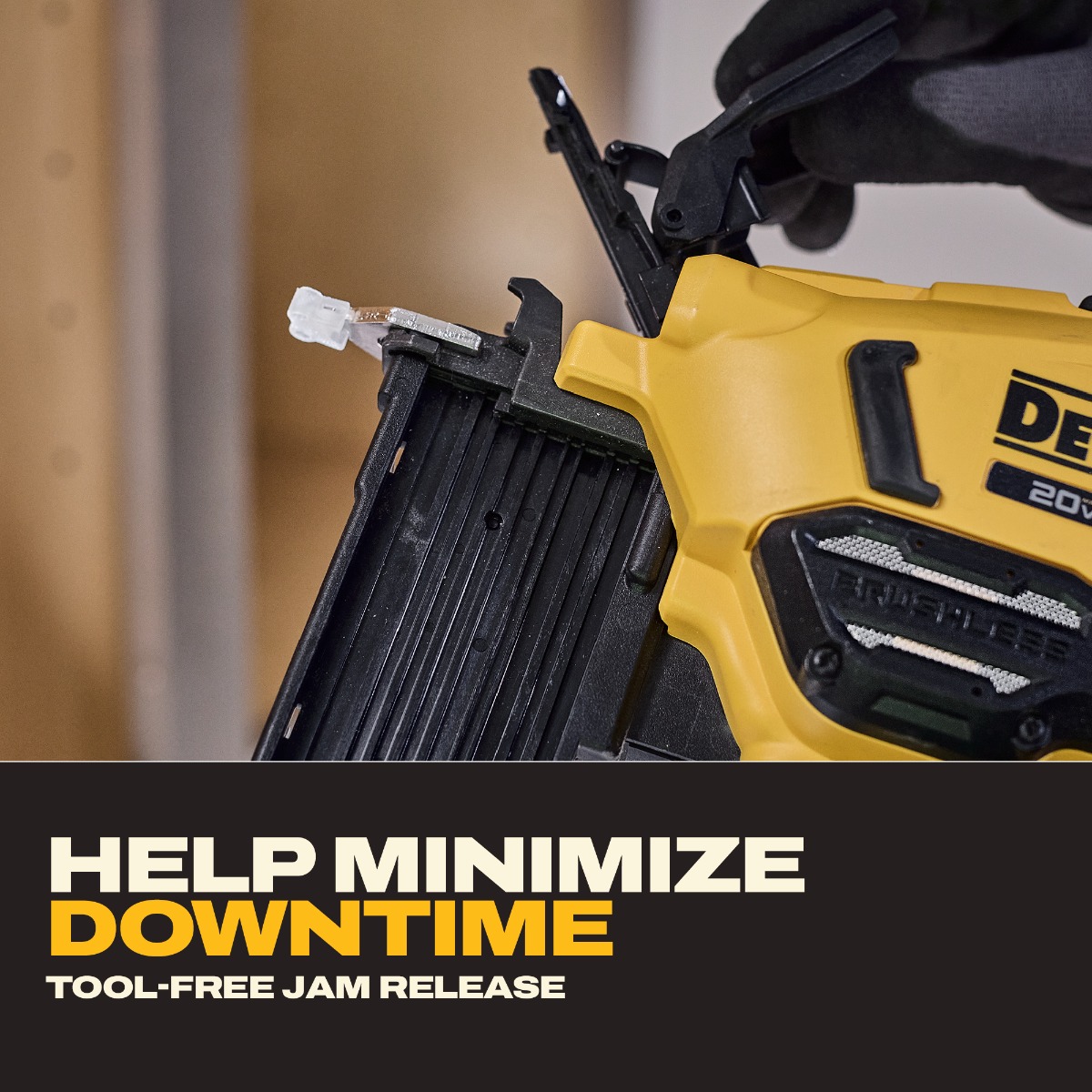 Dewalt DCN210B 20V 18 Ga. Cordless Brad Nailer tool free jam release