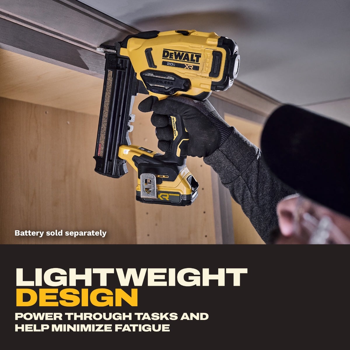 Dewalt DCN210B 20V 18 Ga. Cordless Brad Nailer lightweight design