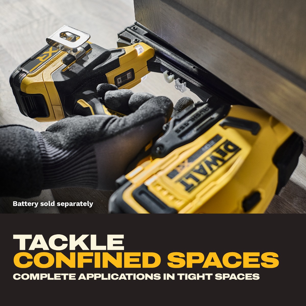 Dewalt DCN210B 20V 18 Ga. Cordless Brad Nailer confined spaces