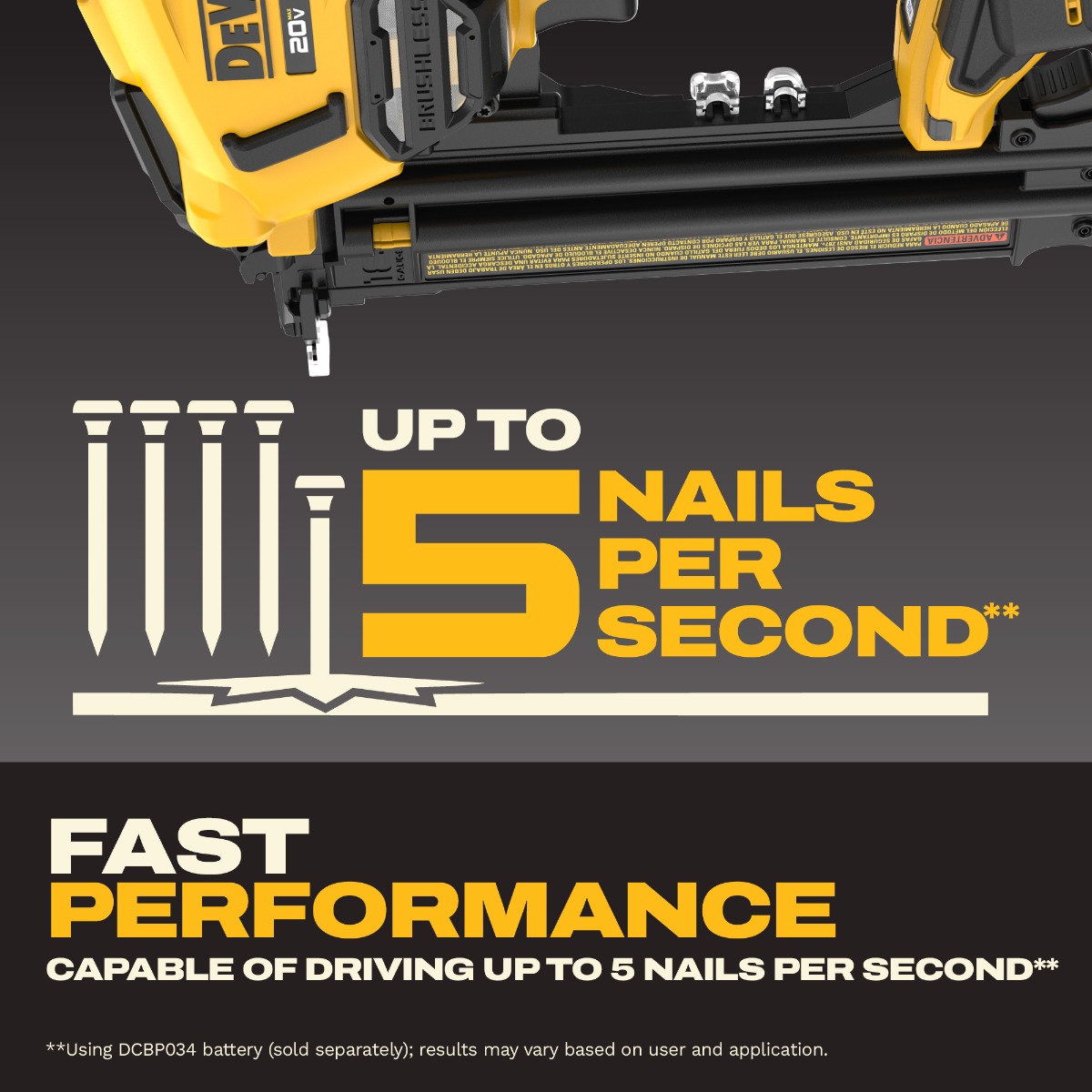 Dewalt DCN210B 20V 18 Ga. Cordless Brad Nailer up to 5 nails per second