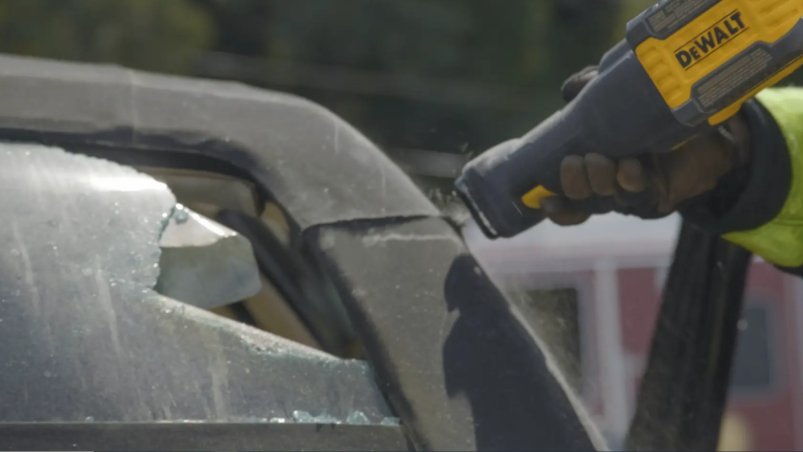 Dewalt DCS389B FLEXVOLT 60V MAX Brushless Cordless Reciprocating Saw power tool in use