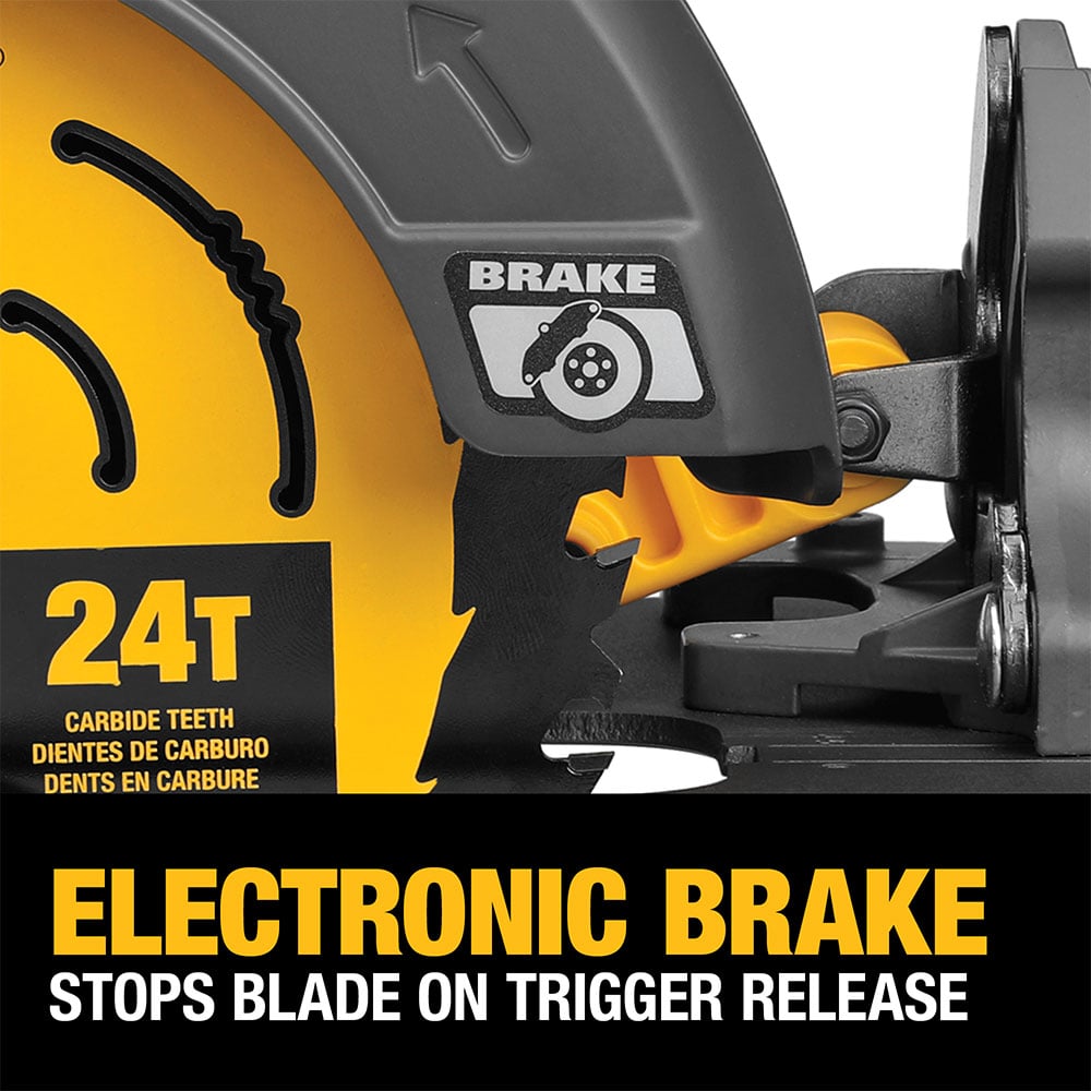 DeWalt DCS578B 60V MAX Cordless 7-1/4" Electric Circular Saw w/ Brake 24T carbide teeth