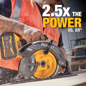 DeWalt DCS578B 60V MAX Cordless 7-1/4" Electric Circular Saw w/ Brake with 2.5x the power