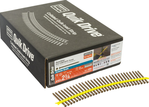 Deck-Drive #10 x 2-3/4" DCU Brown-05 Composite Deck Screw DCU234SBR05 plastic collated
