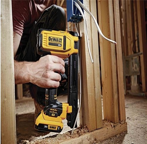 Dewalt DCN701B 20V MAX Cordless Cable Stapler Using