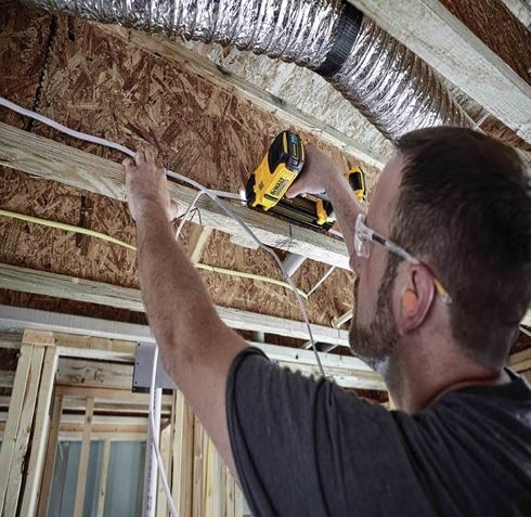 Dewalt DCN701D120V MAX Cordless Cable Stapler in Use