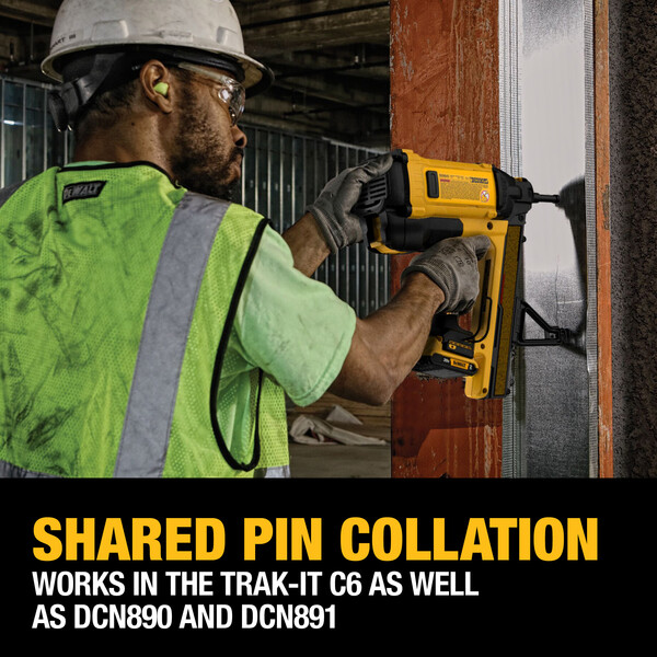 DeWalt 20V MAX Trak-It C6 Cordless Gas Concrete Nailer shared pin collation