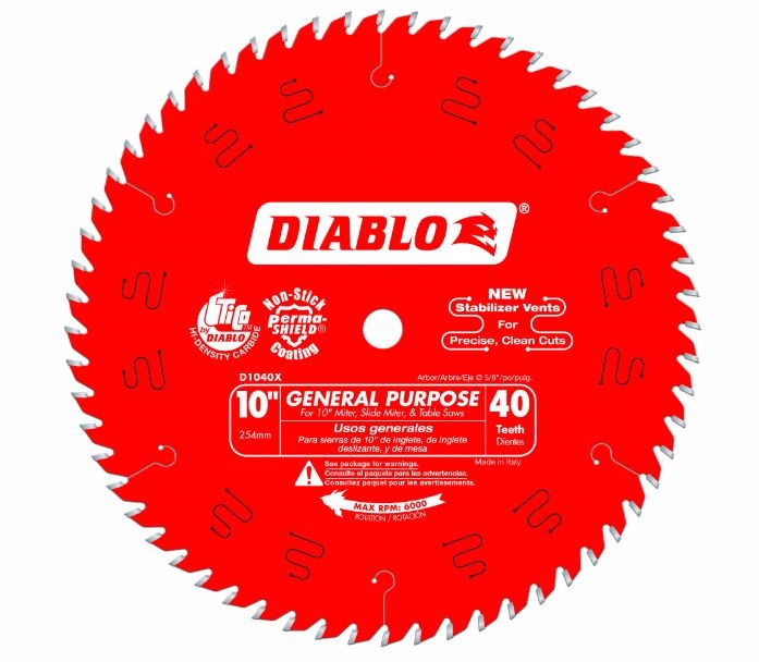 Diablo D1040X 10" 40T General Purpose Saw Blade