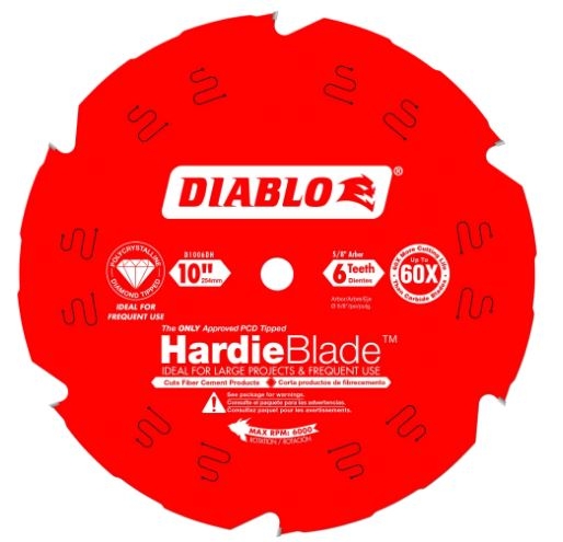 Diablo D1006DH 10" 6T Fiber Cement Hardie Blade