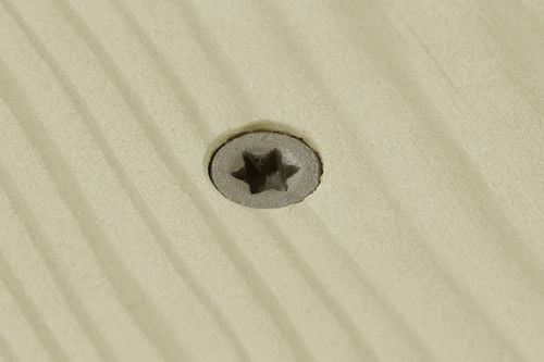 Quikdrive HCKDSVT2S #10 x 2" DSVT Deck Screw, T25 6-Lobe Drive, Ribbed Flat Head, Quik Guard Coated Half Pk countersunk head