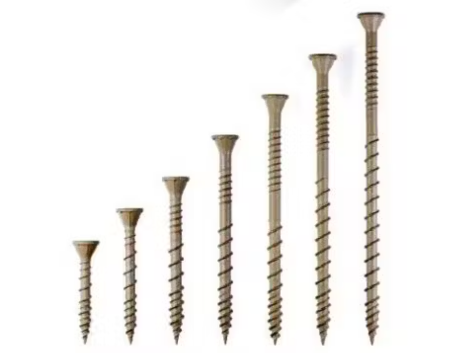 Quikdrive DSVT114S #8 x 1-1/4" DSV Deck Screw, T25 6-Lobe Drive, Rimmed Flat Head, Quik Guard Coated Tan collated screw sizes