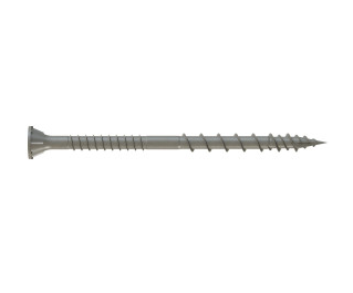 #10 x 2-1/2" DSVG Deck Screw, T25 6-Lobe Drive, Ribbed Flat Head, Quik Guard Coated