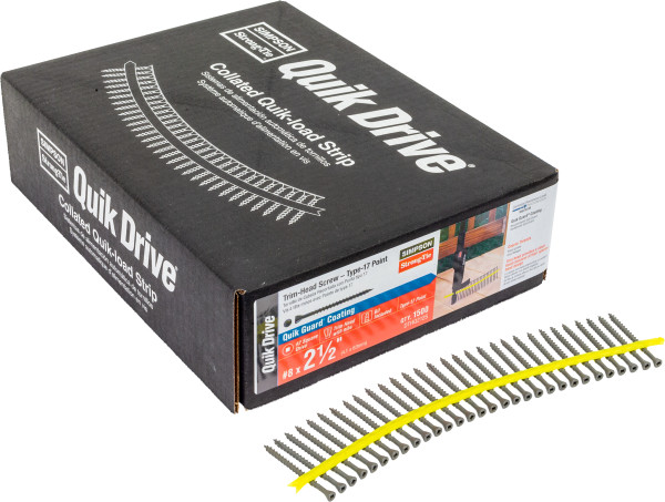 DTHQ212S #8 x 2-1/2" Deck Screw, #2 Square, Trim Head w/nibs bx