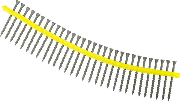 DTHQ3S #8 x 3" Deck Screw, #2 Square, Trim Head w/nibs, Galvanized collation