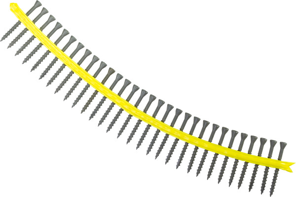 DTHQ2S #8 x 2" Deck Screw, #2 Square, Trim Head w/nibs, Galvanized plastic collation