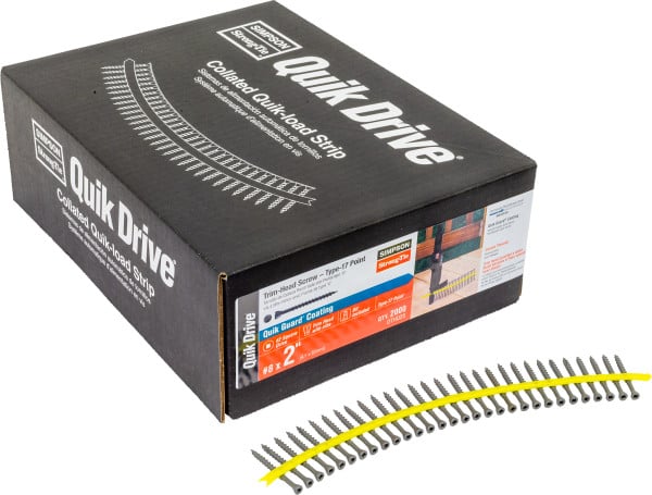 DTHQ2S #8 x 2" Deck Screw, #2 Square, Trim Head w/nibs, Galvanized box