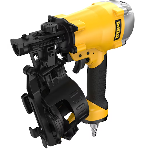 Dewalt DW46RN Pneumatic Coil Roofing Nailer, 3/4" to 1-3/4" angled view