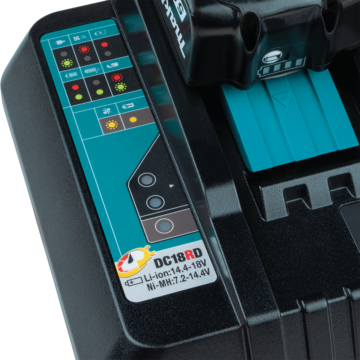 Makita DC18RD 18V Lithium-Ion Dual Port Rapid Optimum Charger zoom indicator lights