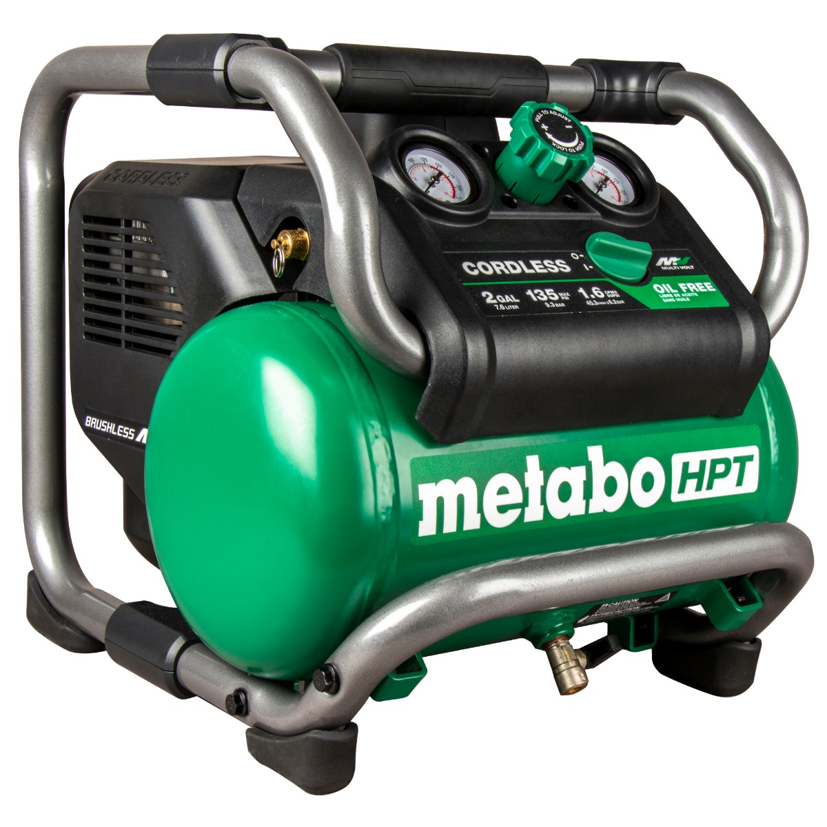 Metabo HPT EC36DAQ4M 36V MultiVolt 2 Gallon Cordless Air Compressor side