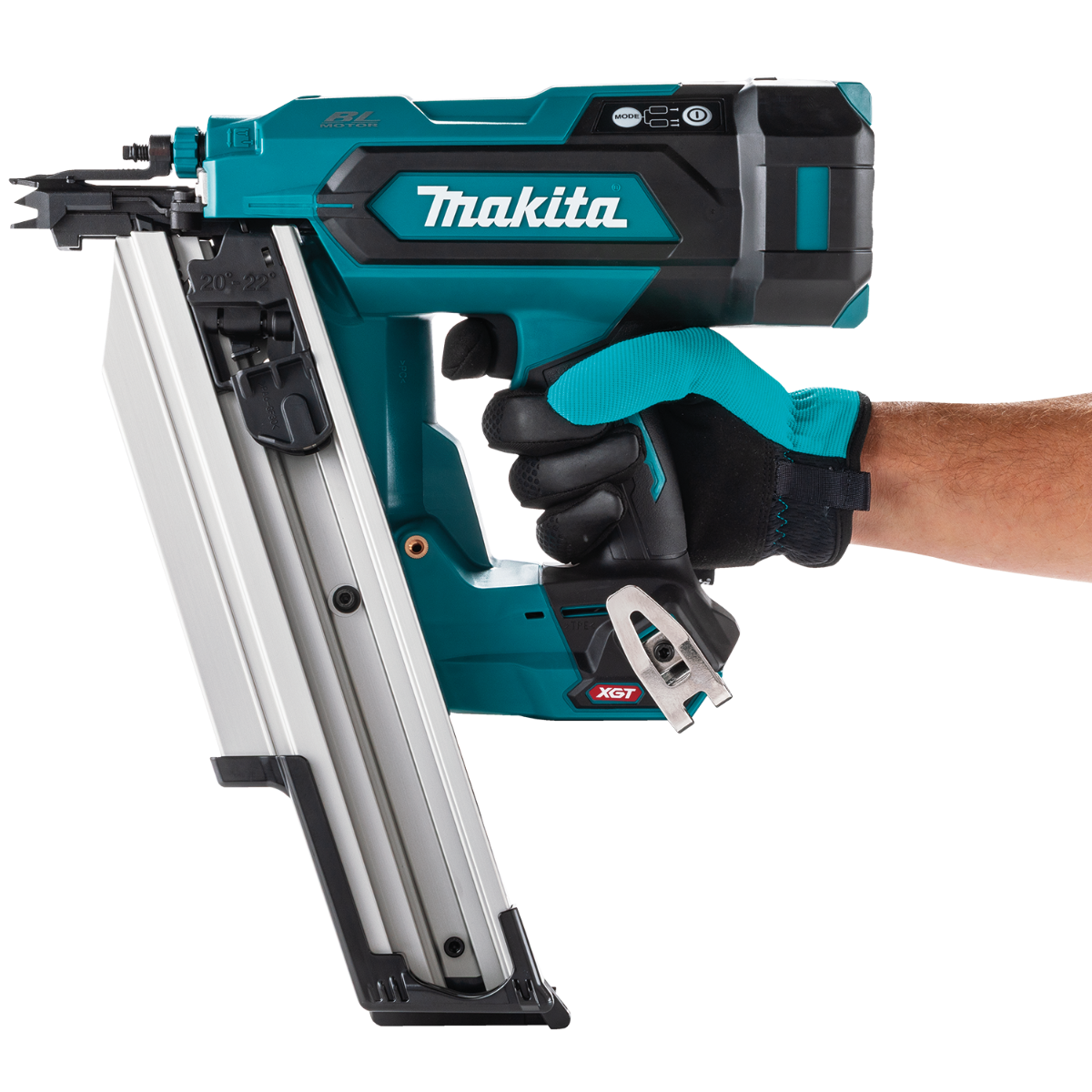Makita GNB02Z 40V Max XGT Brushless 21-Degree Full Round Head Framing Nail Gun ergonomics