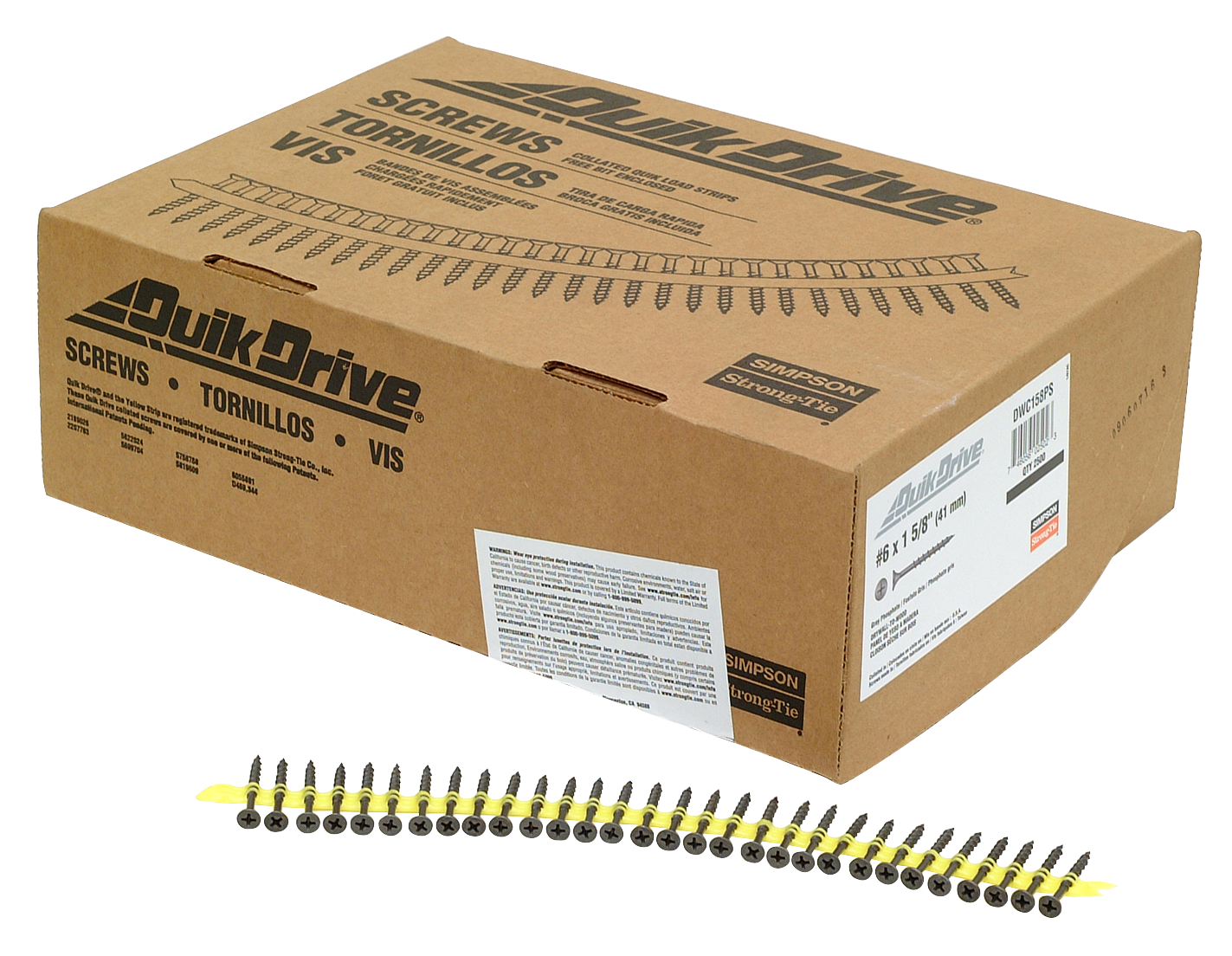 DWC158PS #6 x 1-5/8", #2 Phillips, Coarse Thread, Gray Phosphate box