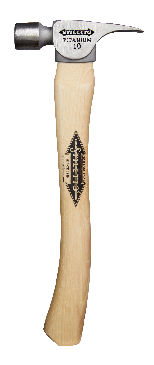 10oz Smooth Face, 14-1/2" Curved Hickory Handle Finish Hammer titanium head