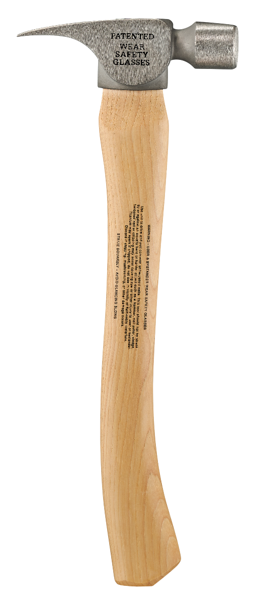 10oz Smooth Face, 14-1/2" Curved Hickory Handle Finish Hammer straight claw