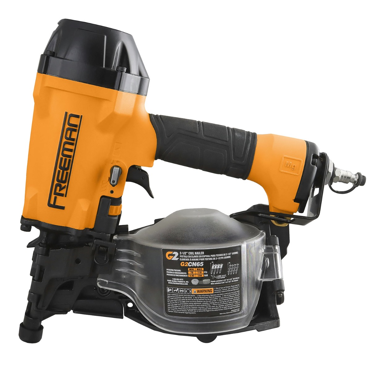 Freeman G2CN65 Pneumatic 15-Degree Coil Siding Nailer angle