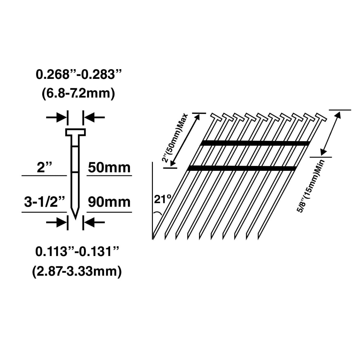 Freeman G2FR2190 21-degree Full Head Framing Nailer nails