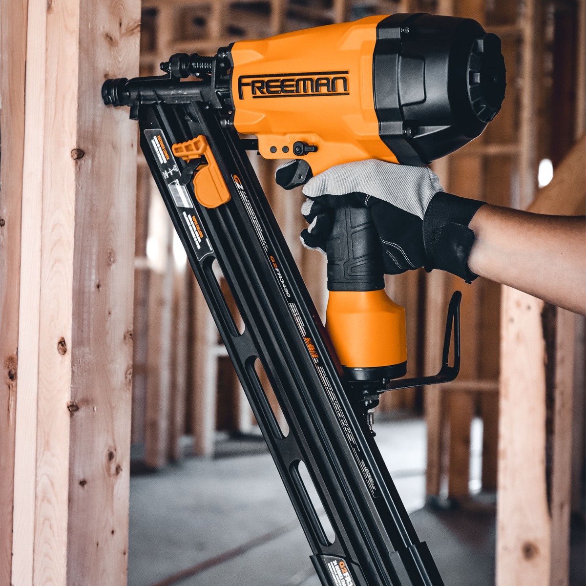 Freeman G2FR3490 34-degree Clipped Head Framing Nailer in use