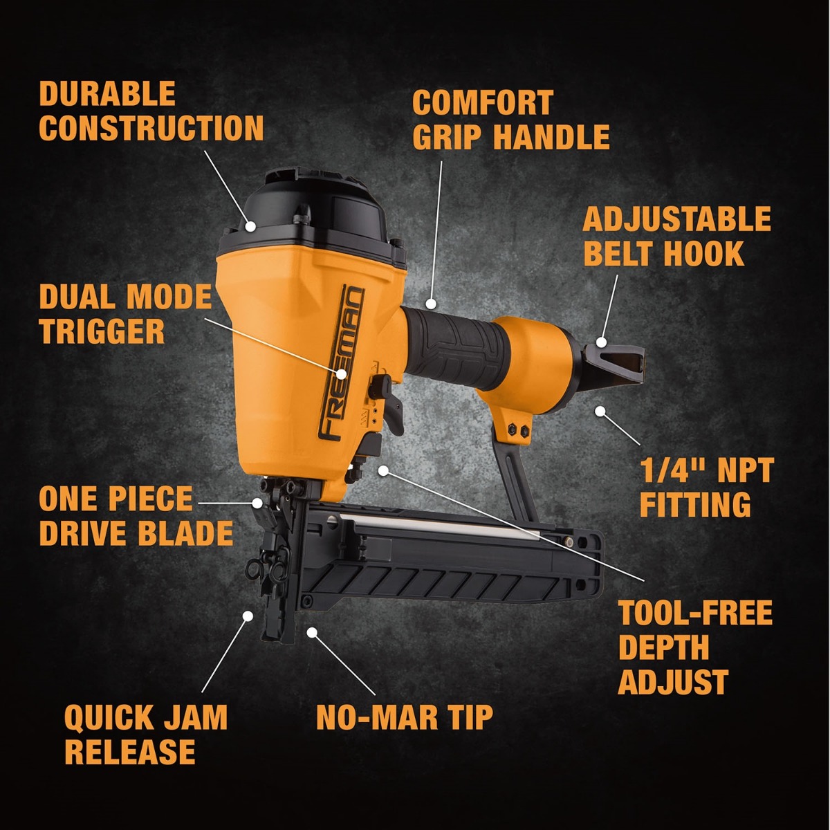 Freeman G2SS50 Pneumatic 16-Gauge Medium Crown Stapler guide