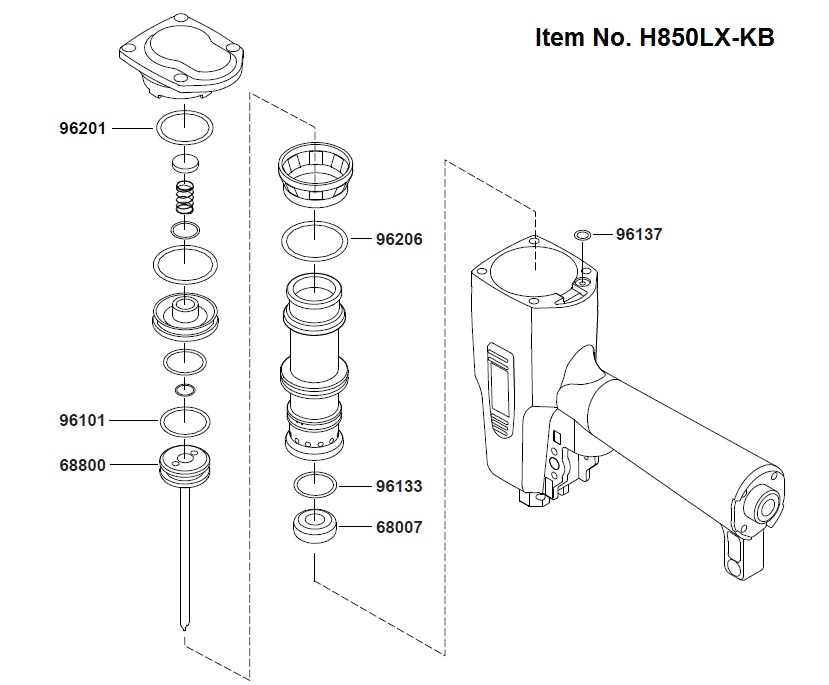 Grex H850LX-KB Driver Maintenance Kit Diagram