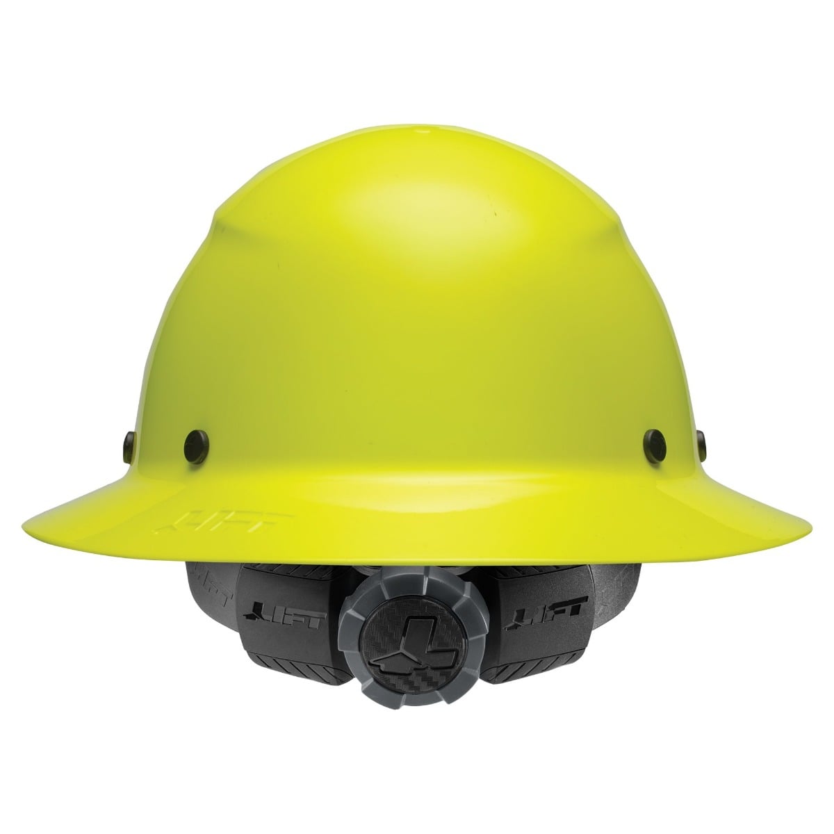 LIFT Safety Hi-Viz HDF-18HV DAX Full Brim Yellow Hard Hat Back