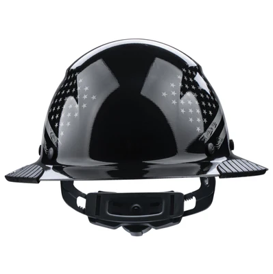 LIFT Safety HDF-25PRG DAX Patriot Full Brim Black Gloss Hard Hat front