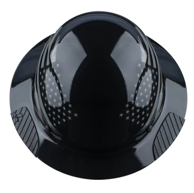 LIFT Safety HDF-25PRG DAX Patriot Full Brim Black Gloss Hard Hat top