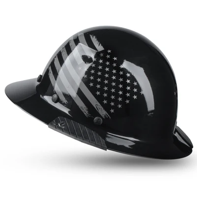 LIFT Safety HDF-25PRG DAX Patriot Full Brim Black Gloss Hard Hat angle