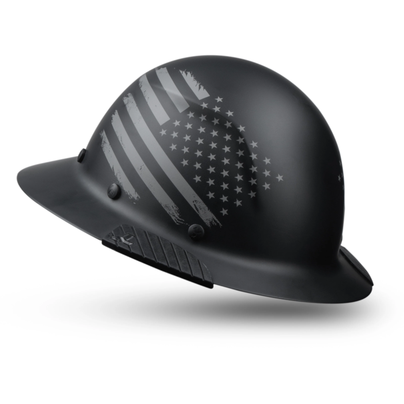 Lift Safety Dax Patriot Full Brim Black Matte Hard Hat - Nail Gun