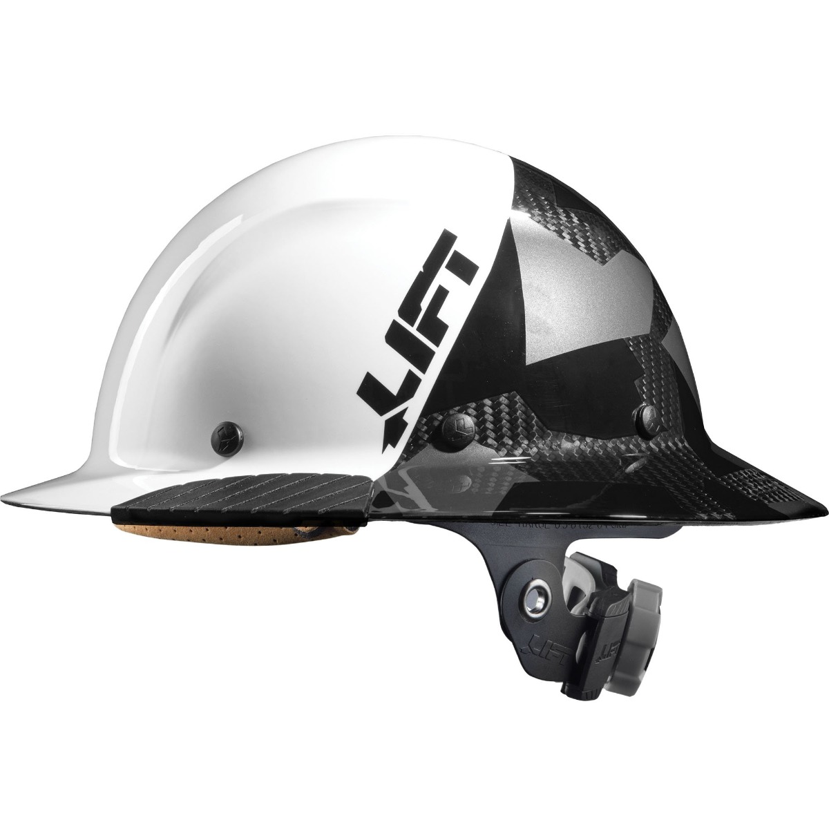 LIFT Safety HDF50C-19WC DAX Fifty50 Carbon Fiber Full Brim White Hard Hat