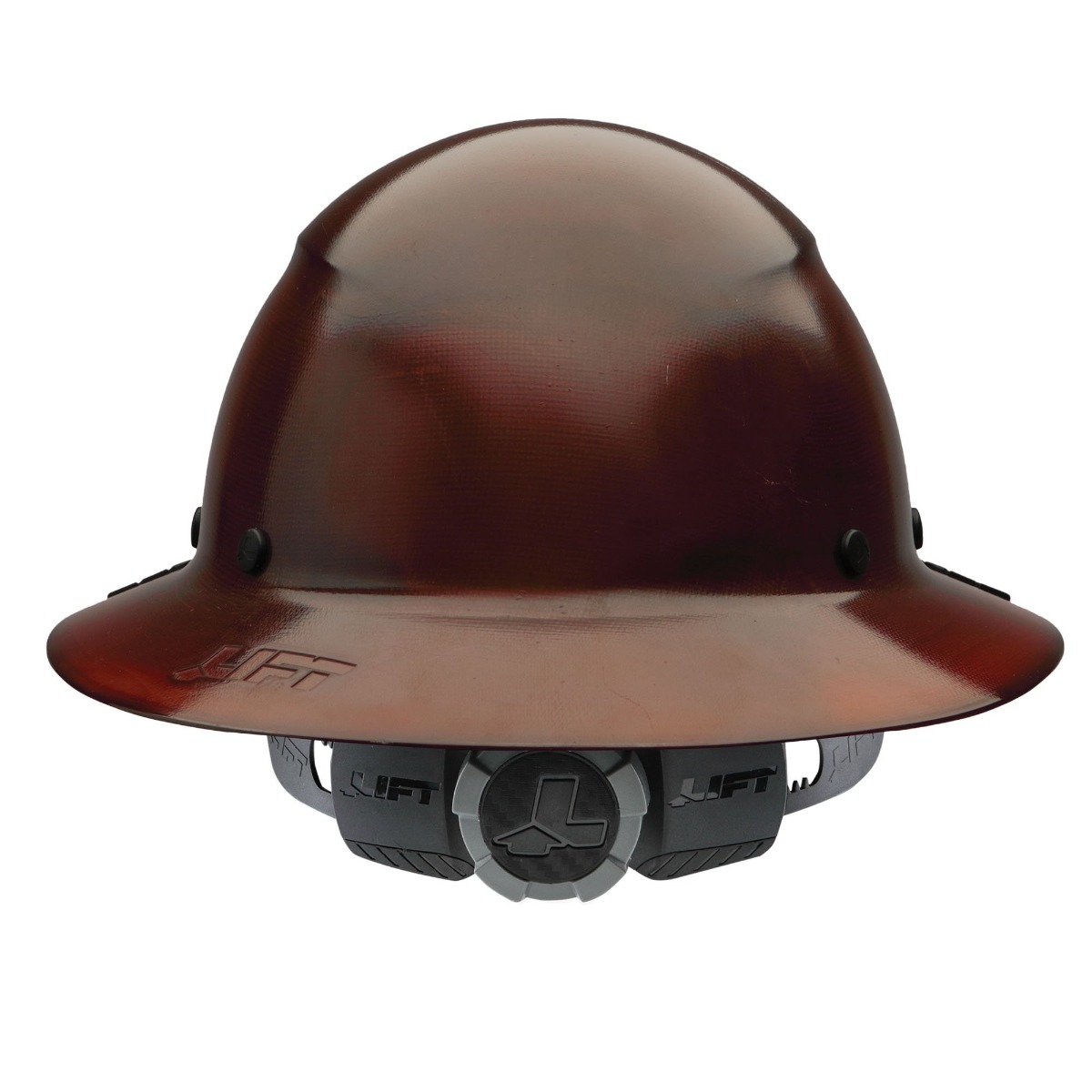 LIFT Safety HDF-15NG DAX Full Brim Brown Hard Hat Back