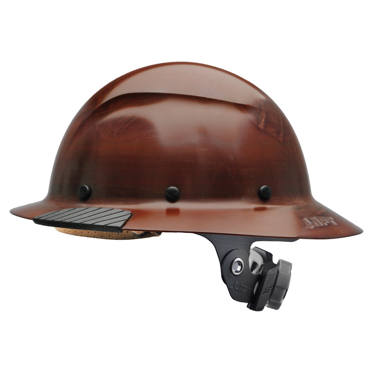 LIFT Safety HDF-15NG DAX Full Brim Brown Hard Hat Side Profile