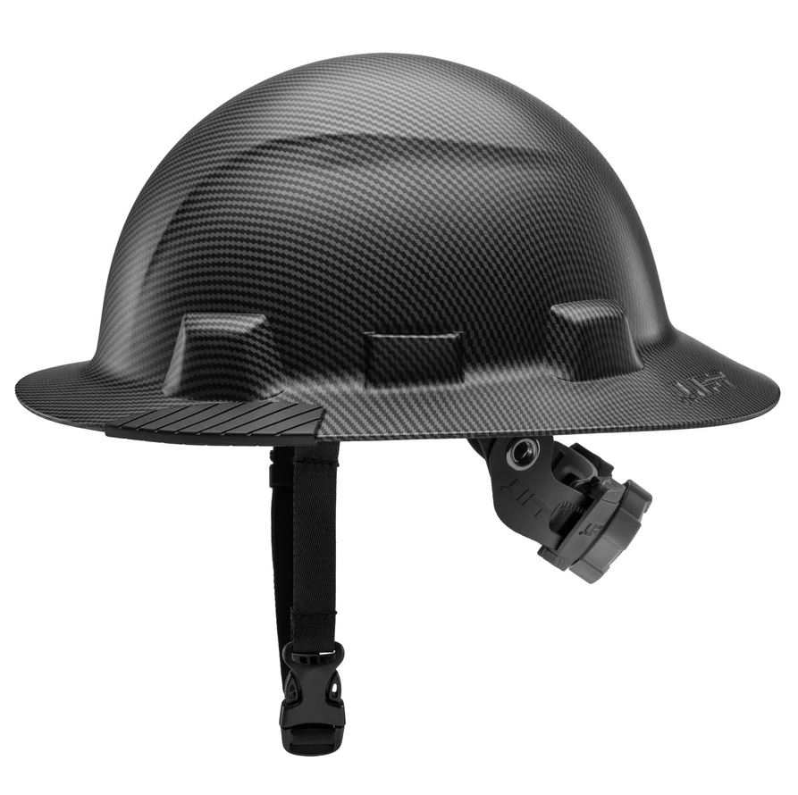 LIFT Safety iDAX Non-Vented Carbon Fiber Hard Hat side view HIDNV-24CK